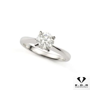 18k White Gold Round Diamond Ring 0.88ct G/SI1