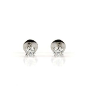 18k White Gold Round Brilliant Cut Diamond Earrings 0.86ct Total
