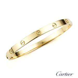 Cartier 18k Yellow Gold Love Bangle Bracelet Size 21. B6035518