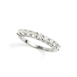 18k White Gold Round Brilliant Cut Diamond Half Eternity Ring