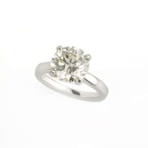 Round Brilliant Cut Diamond Ring in Platinum 4.03ct L/VS1