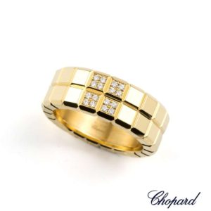 Chopard 18k Yellow Gold Ice Cube Ring 823790-0112 Size O
