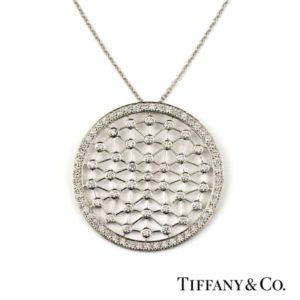 Tiffany & Co. Cobblestone Full Diamond Pendant in Platinum