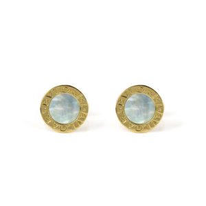 18k Yellow Gold Bvlgari Mother of Pearl Cufflinks