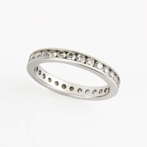 18k White Gold  Round Brilliant Cut Diamond Full Eternity Ring