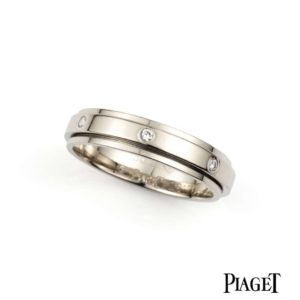 Piaget 18k White Gold Diamond Possession Ring Size Q