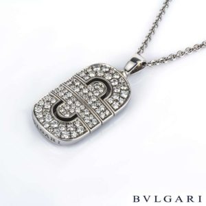 Bvlgari 18k White Gold Parentesi Diamond Pendant