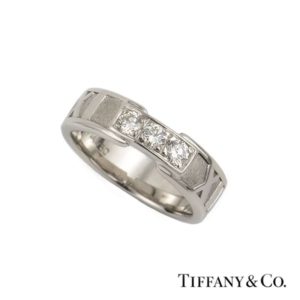 Tiffany & Co. 18k White Gold Diamond Atlas Ring