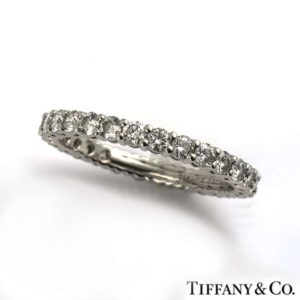 Tiffany & Co. Full Eternity Diamond Ring in Platinum 0.86ct G/VS B&P