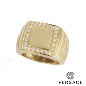 Versace 18k Yellow Gold Diamond Ring