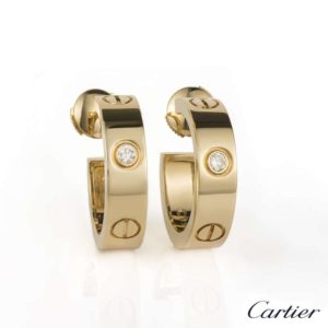Cartier 18k Yellow Gold Diamond Love Earrings B8022900