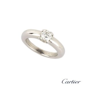 Cartier 18k White Gold Diamond Soliatre Ring 0.54ct H/VS1