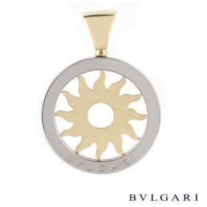 Bvlgari Steel & Gold Small Tondo Sun Pendant CN853766