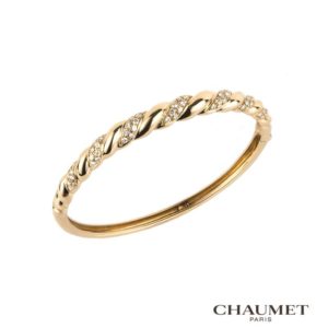 Chaumet 18k Rose Gold Diamond Bangle