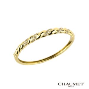 Chaumet 18k Yellow Gold Diamond Bangle