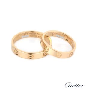 Cartier 18k Rose Gold His and Hers Love Rings B4085200 B&P