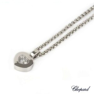 Chopard 18k White Gold Happy Diamonds Heart Pendant