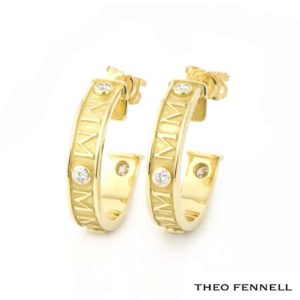 Theo Fennell 18k Yellow Gold Diamond Hoop Earrings