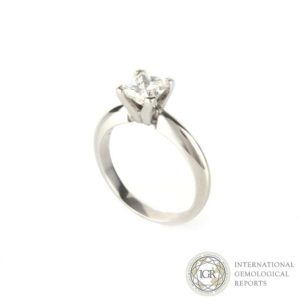 Princess Cut Diamond Ring in Platinum 0.77ct G/SI1