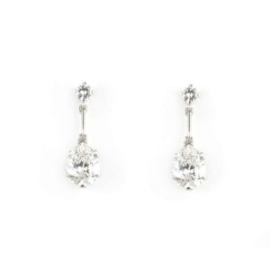 18k White Gold Diamond Pear Drop Earrings 1.17/1.29 G VS1