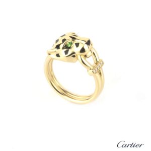 Cartier 18k Y/G Diamond Panth_re de Cartier Ring Size 54/O B4096700 B&P