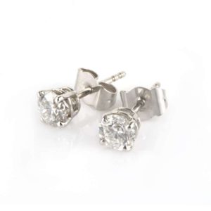 18k White Gold Diamond Earrings 1.03ct H/SI1