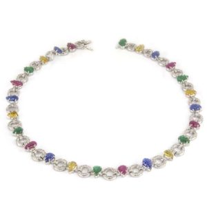 18k White Gold Multi-Stone Diamond Necklace