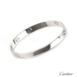 Cartier 18k White Gold Love Bangle Size 17 B6035417