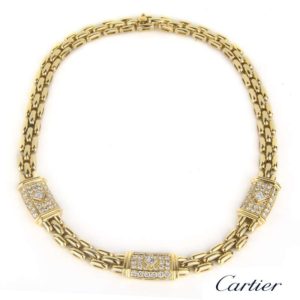 Cartier 18k Yellow Gold Maillon Panth_re Diamond Set Necklace 4.50ct