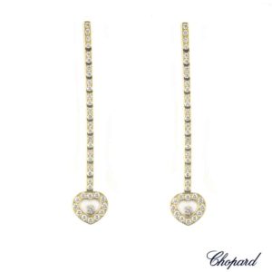 Chopard 18k Y/G Happy Diamonds Drop Earrings 0.98ct B&P 834755-0001