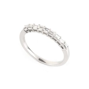 18k White Gold Baguette Cut Half Diamond Eternity Ring 0.25ct