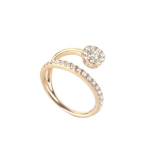 18k Rose Gold Diamond Twist Ring 0.80ct G/VS2
