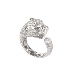 18k White Gold Diamond Set Panther Ring 2.75ct