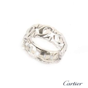 Cartier 18k White Gold C de Cartier Ring Size 57