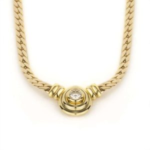 18k Yellow Gold Diamond Necklace 0.35ct I/SI1