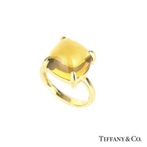 Tiffany & Co. 18k Yellow Gold Citrine Paloma Picasso Sugar Stack Ring