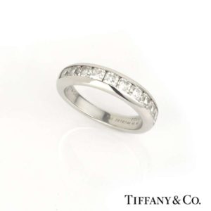 Tiffany & Co. Princess Cut Diamond Set Lucida Band in Platinum 1.48ct F/VS1