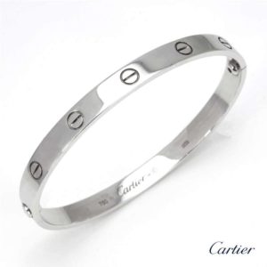 Cartier 18k White Gold Love Bangle Size 18 B6035418