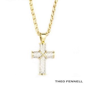 Theo Fennell 18k Yellow Gold Diamond Set Cross
