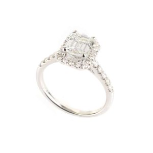 18k White Gold Emerald Cut Diamond Ring 1.40ct G/VS1