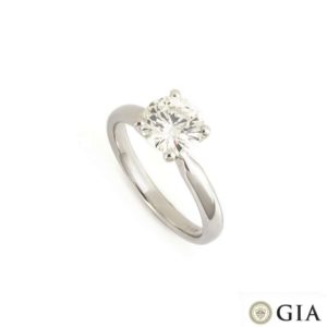 18k White Gold Round Brilliant Cut Diamond Ring 1.54ct I/VVS2