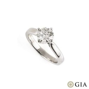 18k White Gold Round Brilliant Cut Diamond Ring 1.21ct H/VS2