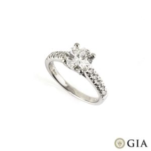 18k White Gold Round Brilliant Cut Diamond Ring 1.25ct G/VS1