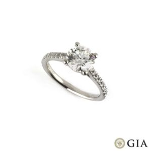 Round Brilliant Cut Diamond Ring in Platinum 1.52ct H/SI1