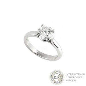 18k White Gold Round Brilliant Cut Diamond Ring 1.40ct G/SI1