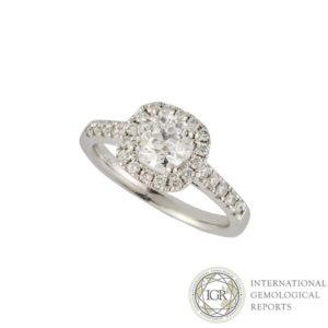18k White Gold Round Brilliant Cut Diamond Ring 0.75ct F/VS1